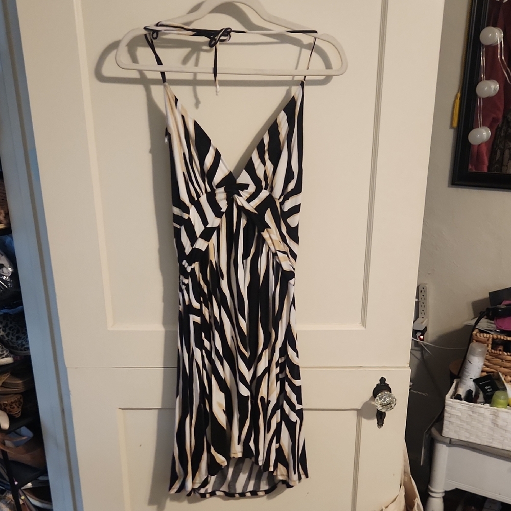 Express Black and White High Low Dress